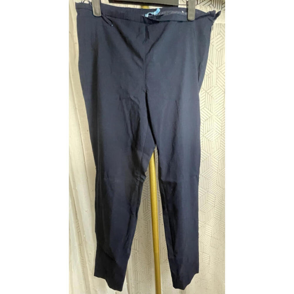 J. McLaughlin Navy Blue Side Zip Dress Pants Size 12 Straight Leg Slacks Work